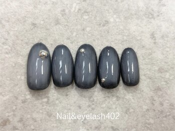 ネイル アンド アイラッシュ ヨンマルニ(Nail&eyelash 402)/ブラックチークネイル♪