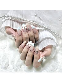 水色フレンチネイル♪