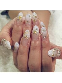 キラキラ白グラデーション