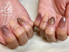 ブラウン×ベージュグラデ