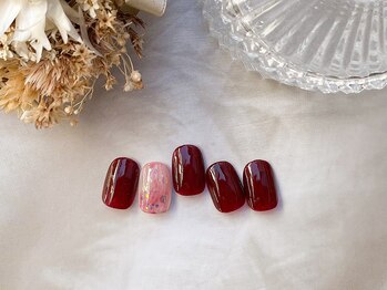 ニュアンスレッドネイル