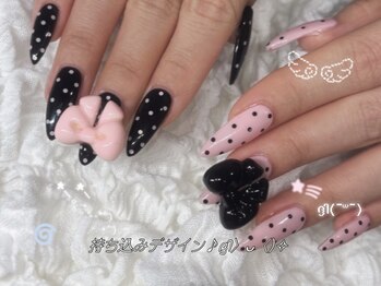 mimi.nail 吉祥寺 ウィッシュコア/バレエコア/長さだし/持ち込み/ガーリー/フィルイン/