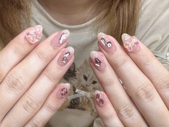 ウサギネイル 新大久保店(usagi nail)/ピンクネイル