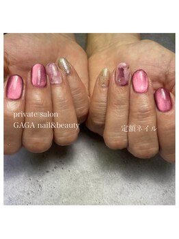 ガガ ネイルアンドビューティー(GAGA)/定額デザイン ボルドーネイル