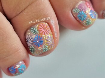 ネイルフロンティア 吉祥寺(NAIL FRONTIER)の写真/【初回オフ無料】当店自慢の手描きお花フット¥8980～[吉祥寺/フラワー/スプリング/手描き］