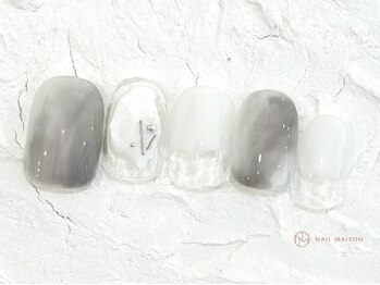 ネイルメゾン 池袋店(NAIL MAISON)/もやもやモノトーン¥5800