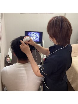 プリマプリート メンズ店の写真/メンズ必見の頭皮診断、洗浄ジェットクリアに頭蓋骨矯正で整う究極のメンズケア★