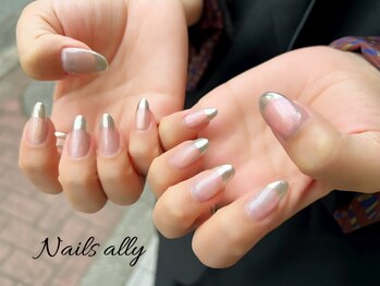 ネイルズアリー 立川店(Nails ally)/ミラー×ステンドグラス×秋冬