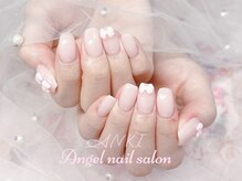 エンジェルネイルサロン(Angel nail salon)/ピンクX小さいリボン