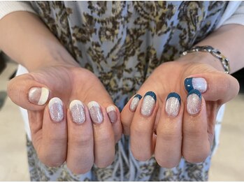 ホワイルアットネイル ハラジュク(while at nail HARAJUKU)/マグネット×フレンチ
