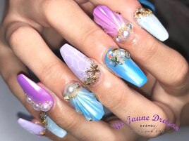 【ロングネイル】貝殻ネイル