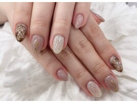 (中原)冬のべっ甲ネイル