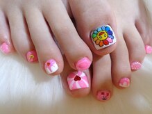 アミュリー ネイル アトリエ(Amury nail atelier)/ハート ゆめかわ アシメ ピンク
