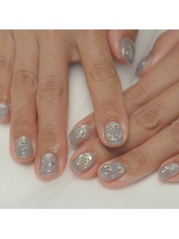 kuuki nail【クウキネイル】透明感/ショートネイル/ニュアンス/水滴ニュアンスデザイン