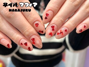 ネイルマフィア 原宿(NAIL MAFIA)/ハート バレンタインネイル
