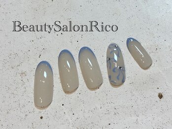 ビューティーサロン リコ(BeautySalon Rico)/手書きリボンネイル