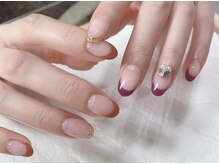 08ネイル(08 nail＆school)/カラーフレンチ☆ミラー