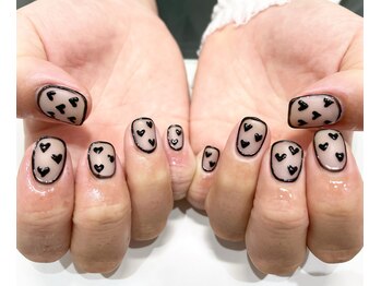 クォーターリゾートネイル(QUARTER RESORT nail)/シースルーハートネイル☆