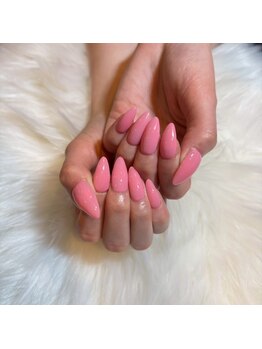 ワンカラーピンクネイル☆