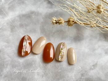 ヴィガー アンド ルックス 白金 目黒(Vigor&Looks)/オレンジ　ニュアンスネイル