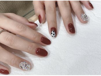 08ネイル(08 nail＆school)/アニマル柄、キラキラネイル☆