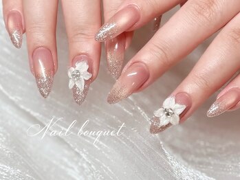 ネイルブーケ 天満橋(Nail bouquet)の写真/《天満橋》繊細な筆づかいで描く、世界にひとつだけの手書きフラワーアート。話題の3Dフラワーアートも◎