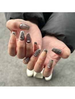 モノクローム(Monochrome)/tweed nail