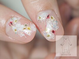 押し花&水彩フラワーリース
