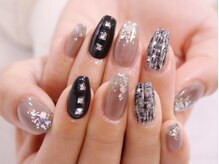 ラルネイル 大宮(Lull. nail)/＊BLACK＊ツイード＊