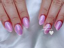pinkミラーネイル