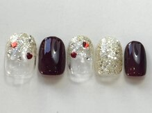 ネイルメゾン 天神店(NAIL MAISON)/ボルドーハートホロ¥6000