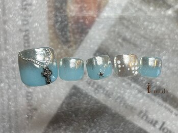 アイネイルズ 横浜EAST店(I-nails)/ミラーグラデフットネイル