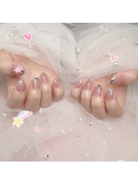 ガラスフレンチネイル