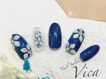 ヴィカ(Vica)/3Dフラワー×青ラメ☆