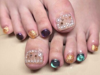 ロイ 心斎橋(Roy)の写真/SNSで大人気☆【フット★ワンカラー¥5000／マグネットワンカラー¥7500】ハンドでネイルができない方にも◎