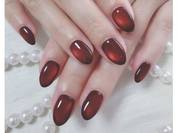 キラキラネイル 川口 南鳩ヶ谷店/ボルドーマグネット