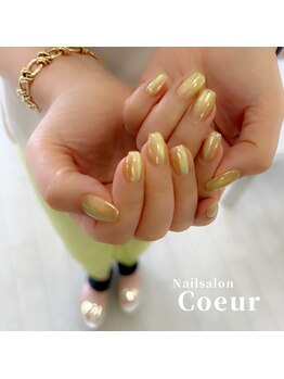 ネイルサロン クール(Nailsalon Coeur)/ワンカラー×ミラーネイル