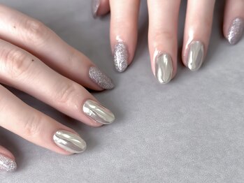 ユーネイル(U.nail)/ミラーネイル/ラメ追加