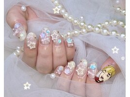 痛ネイル 推し オーロラ 星