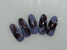 ブルーブラウンニュアンスネイル