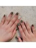 【ショートスカルプ】2本アート　￥11000 ◇持ち込みOK