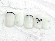 ネイルメゾン 池袋店(NAIL MAISON)/ホワイトリボンネイル￥5800