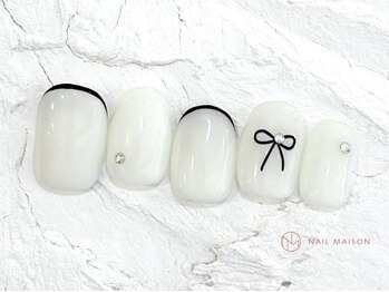 ネイルメゾン 池袋店(NAIL MAISON)/ホワイトリボンネイル¥5800