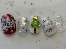 ネイルメゾン 天神店(NAIL MAISON)/ツリー落書きシルバーラメ¥8800