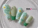 大人フラワーネイル/フレンチ
