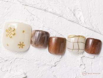 ネイルメゾン 池袋店(NAIL MAISON)/ミラーフラワーチェック¥9000