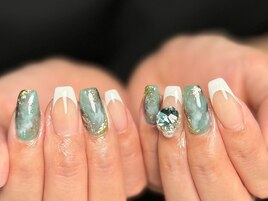 大理石フレンチネイル