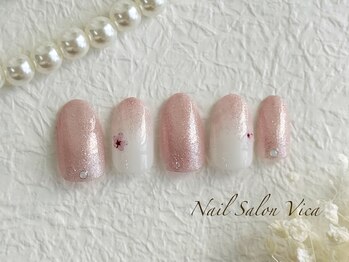 キラキラピンクに桜ちょこん