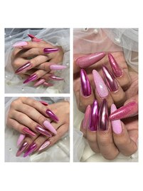 派手ぴんくネイル☆