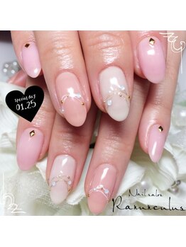 ラナンキュラス(Ranunculus)/ミルキー☆ワンカラーNail